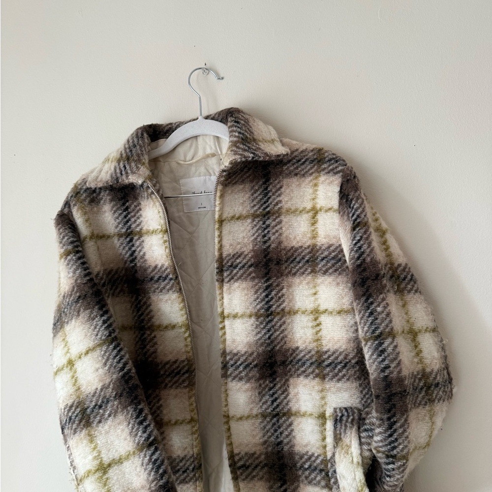 Aritzia Wilfred Lyon Plaid Bomber Jacket